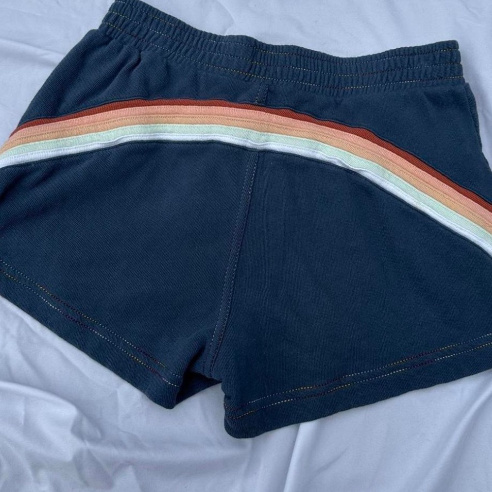 Faherty Women's Bondi Blue Shorts with Rainbow Stripe